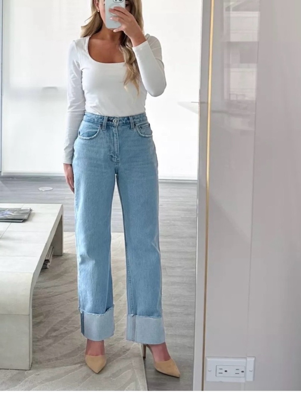 Abercrombie & Fitch Light Blue Wide-Leg Jeans - Picture 1 of 4